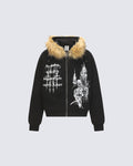 American Street Style Printed Hoodie Jacket